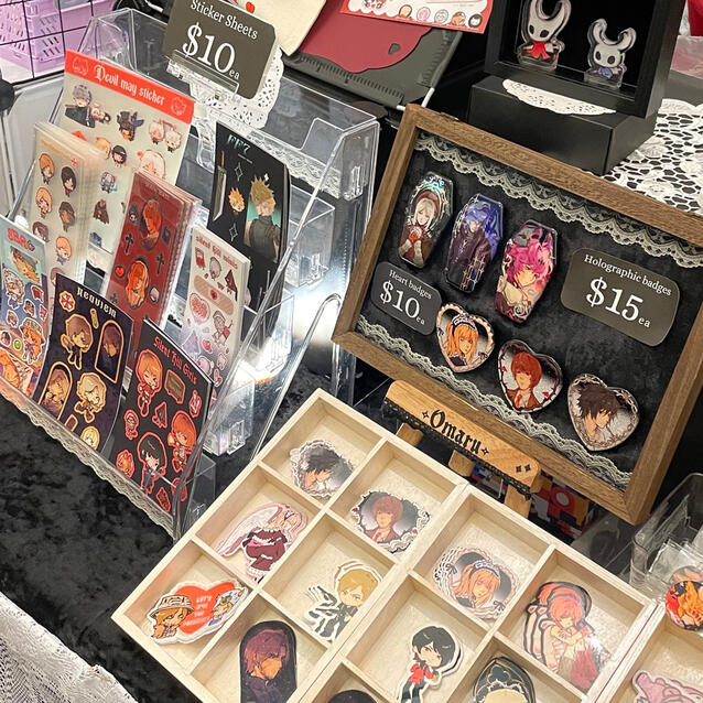 Glorp art market table close-up