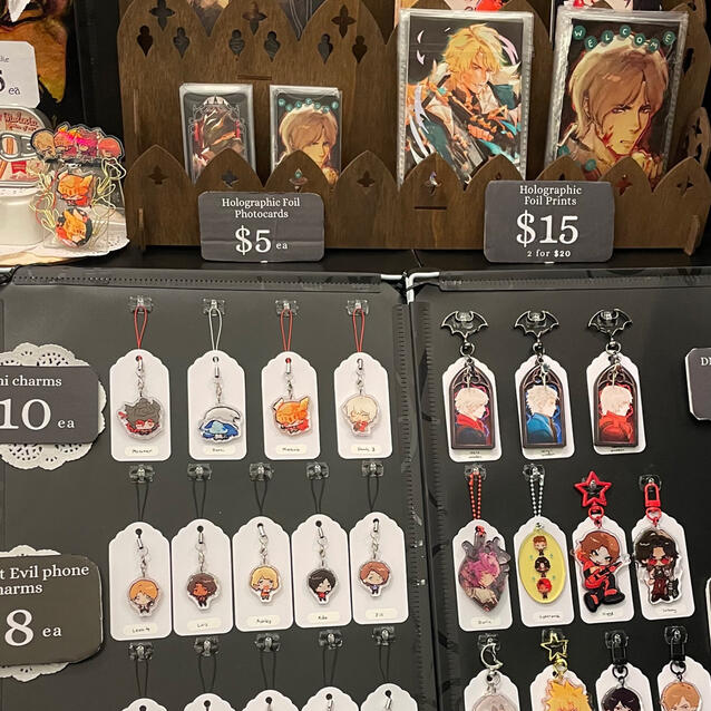 Glorp art market table close-up
