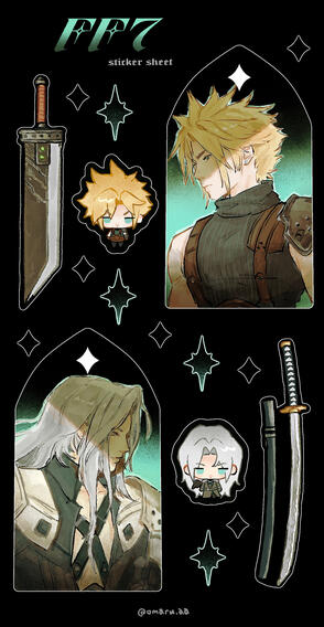 FF7 sticker sheet